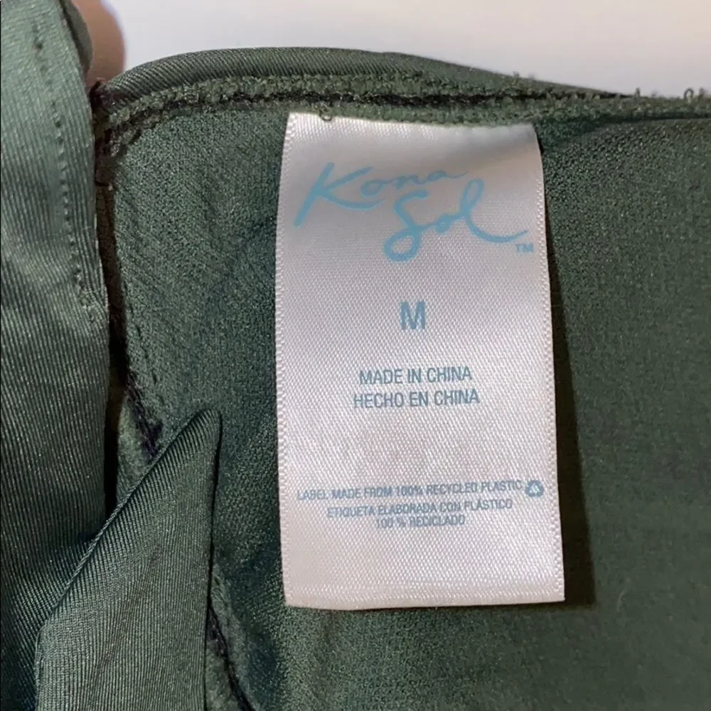 Kona Sol Swim Bikini Top Olive Green Medium